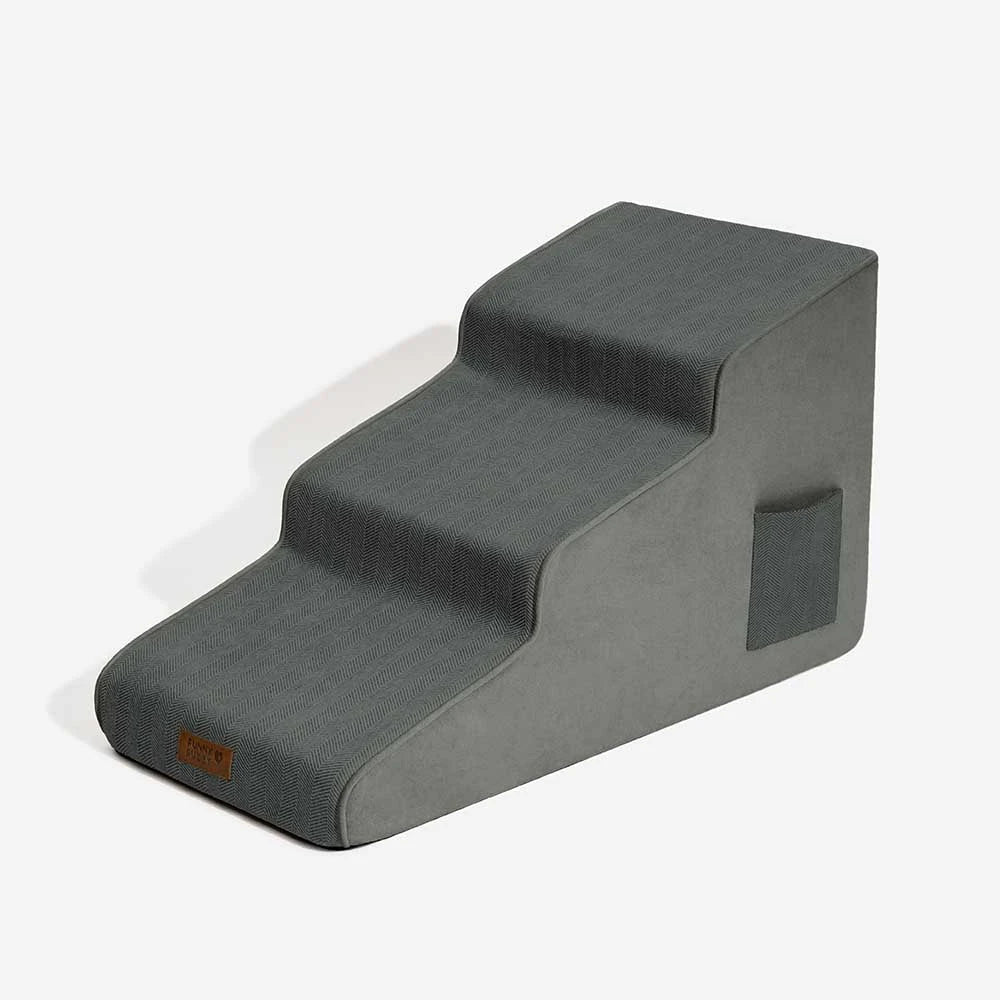 Chenille Extra Wide Non-Slip Removable Sponge Dog Stairs for Bed- SafeRamp