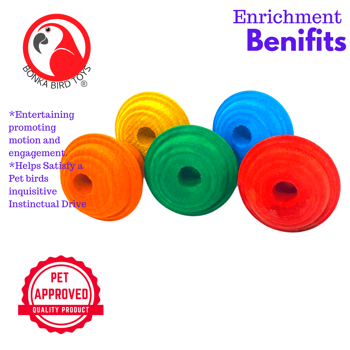 2933 Pk5 Colored Wooden Knobs