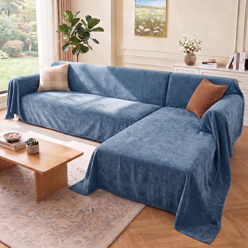 Soft and Waterproof Scratch-Resistant Non-Linting Throw  Sectional Couch Cover