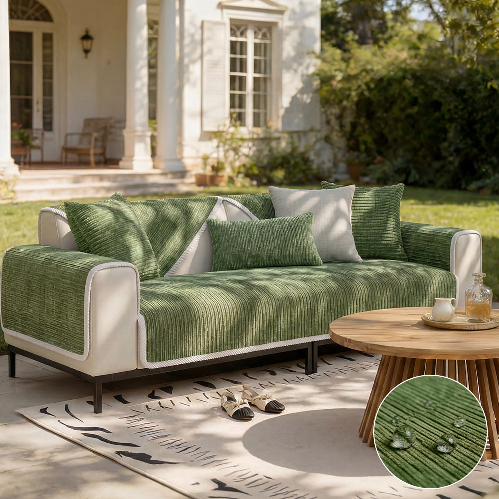 Waterproof Antimicrobial Simple Chenille Fabric Anti-scratch Couch Cover