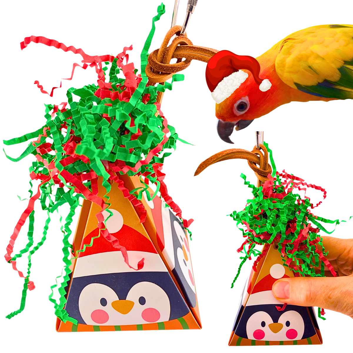 2884 Santa Penguin Christmas Crinkle Cone