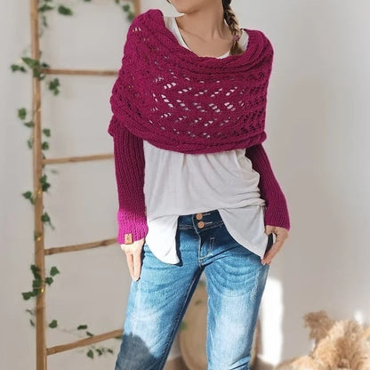 🔥Buy 2 Free Shipping✈️Women’s Knitted Cut-Out Shawl Poncho Wrap