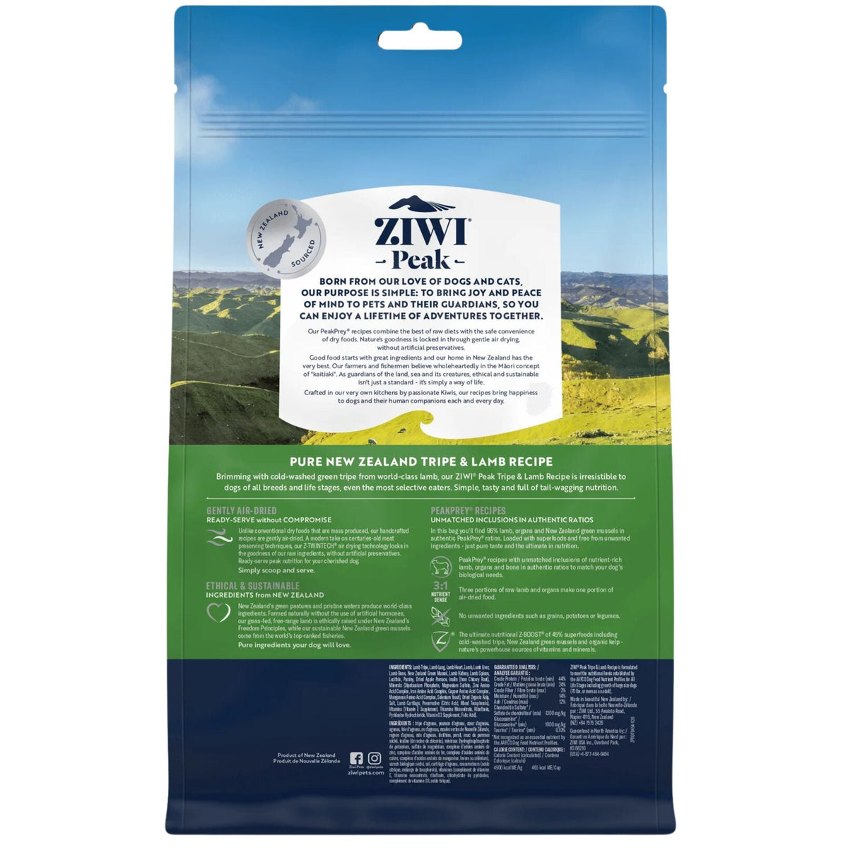 ZIWI Peak Dog Food Air Dried Tripe & Lamb