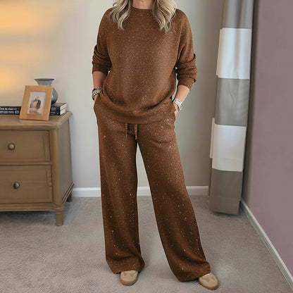 ✨🎅 Christmas Sale 50% OFF🎄⏰Women's Glitter Pullover Sweater & Pants 2-Piece Set