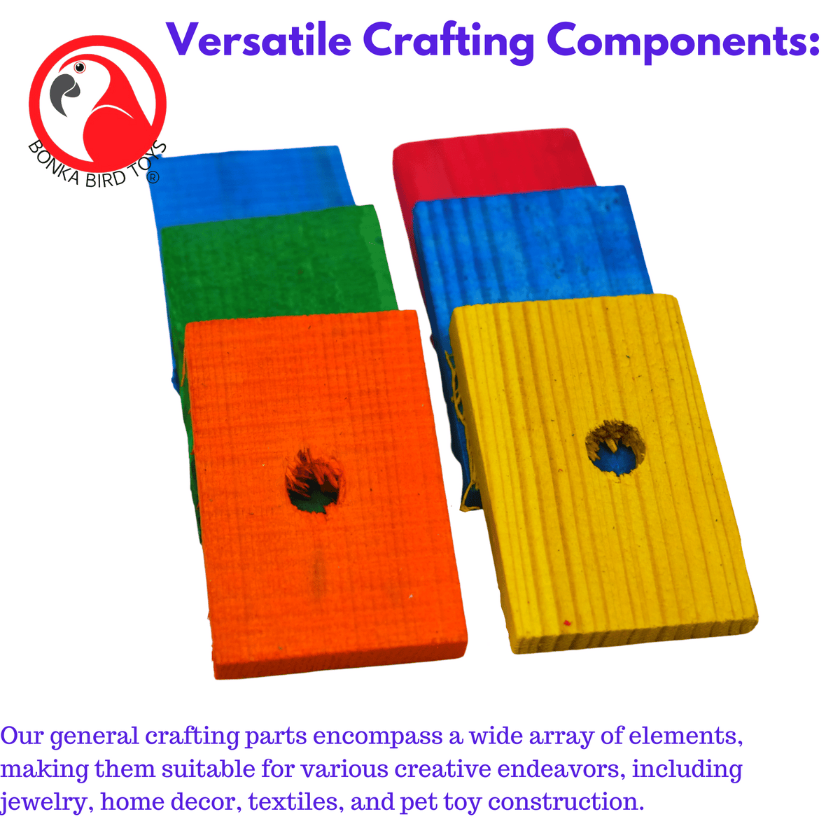 Pack6 2" Wooden Pine Block Slats