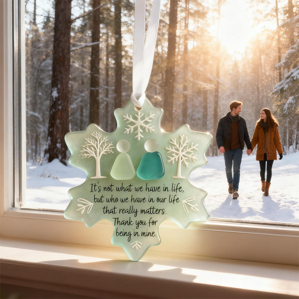 🌊Snowflake-Shaped Sea Glass Friendship Decor💝Shaped by Nature & Crafted by Hand!