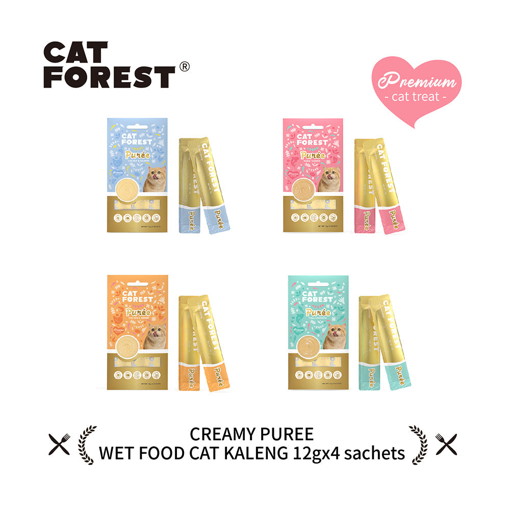 CAT FOREST Puree Chicken with Salmon Cat Treats