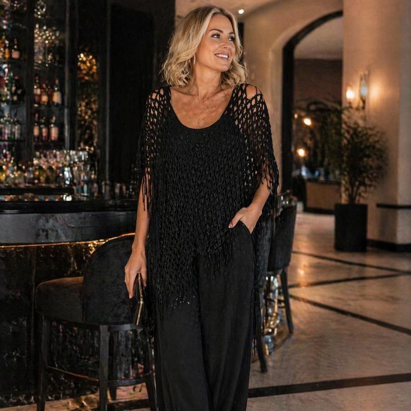 🏆 Last Day Special Price £9.99! 💐Summer Metallic Crochet Cover-Up – Lightweight, Flowy & Effortlessly Stylish summer outfit