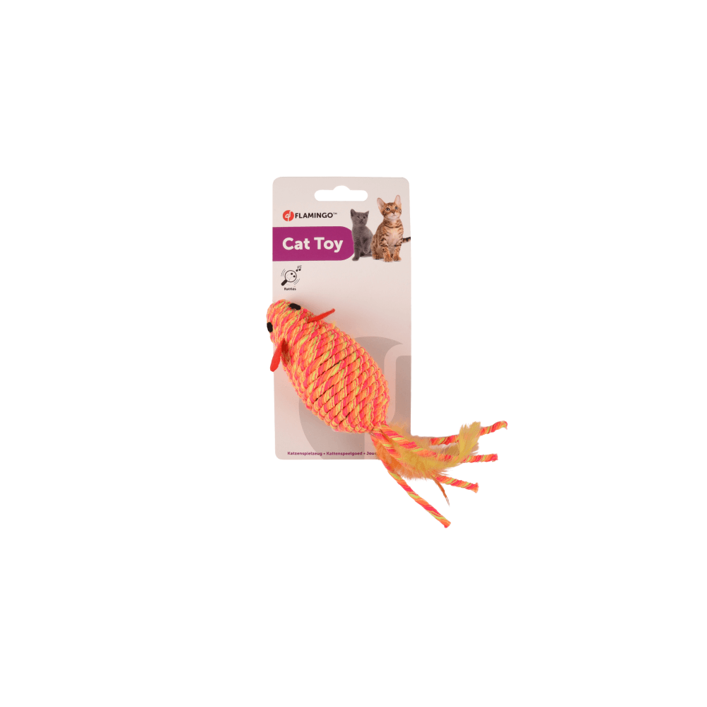 Flamingo Mouse Bibi Orange Cat Toy 21cm