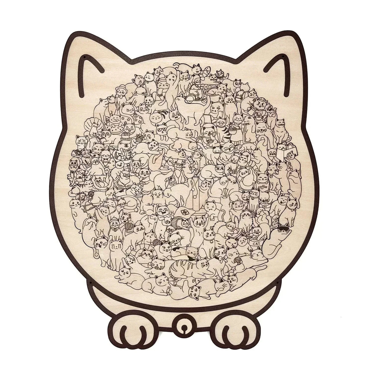 🎅Christmas Sale 50% OFF🐱135-Piece Morandi-Colored Cat Shaped Wooden Jigsaw Puzzle