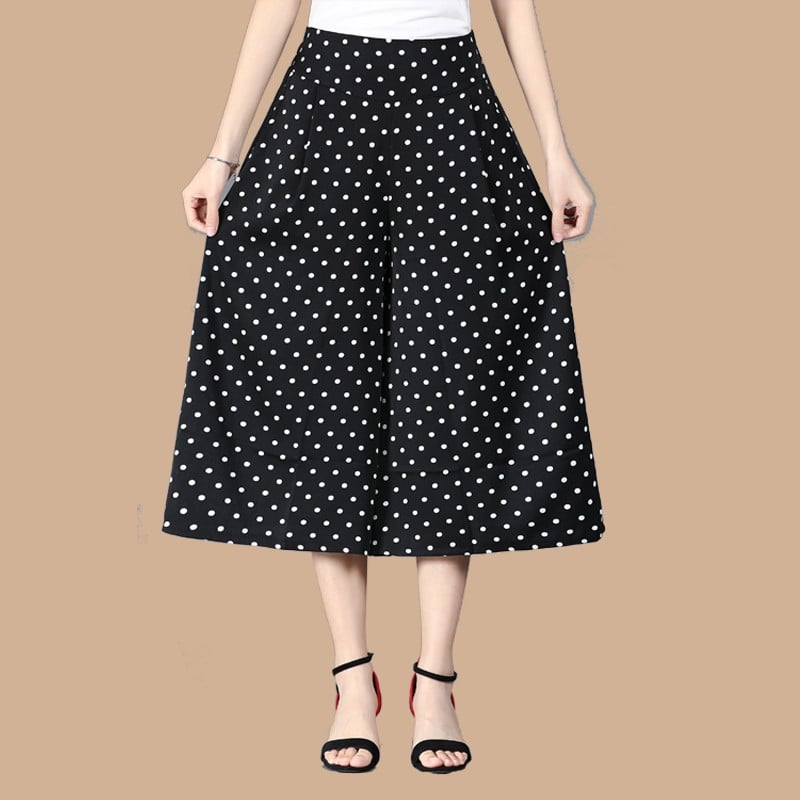 🔥Hot Sale-50% OFF🔥Women's High Elastic Waist Pleated Chiffon Wide Leg Culottes