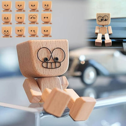 🎅🏻Christmas Sale 60% OFF🔥Charming Little Swaying Wooden Figure & 12PCS Magnetic Expressions
