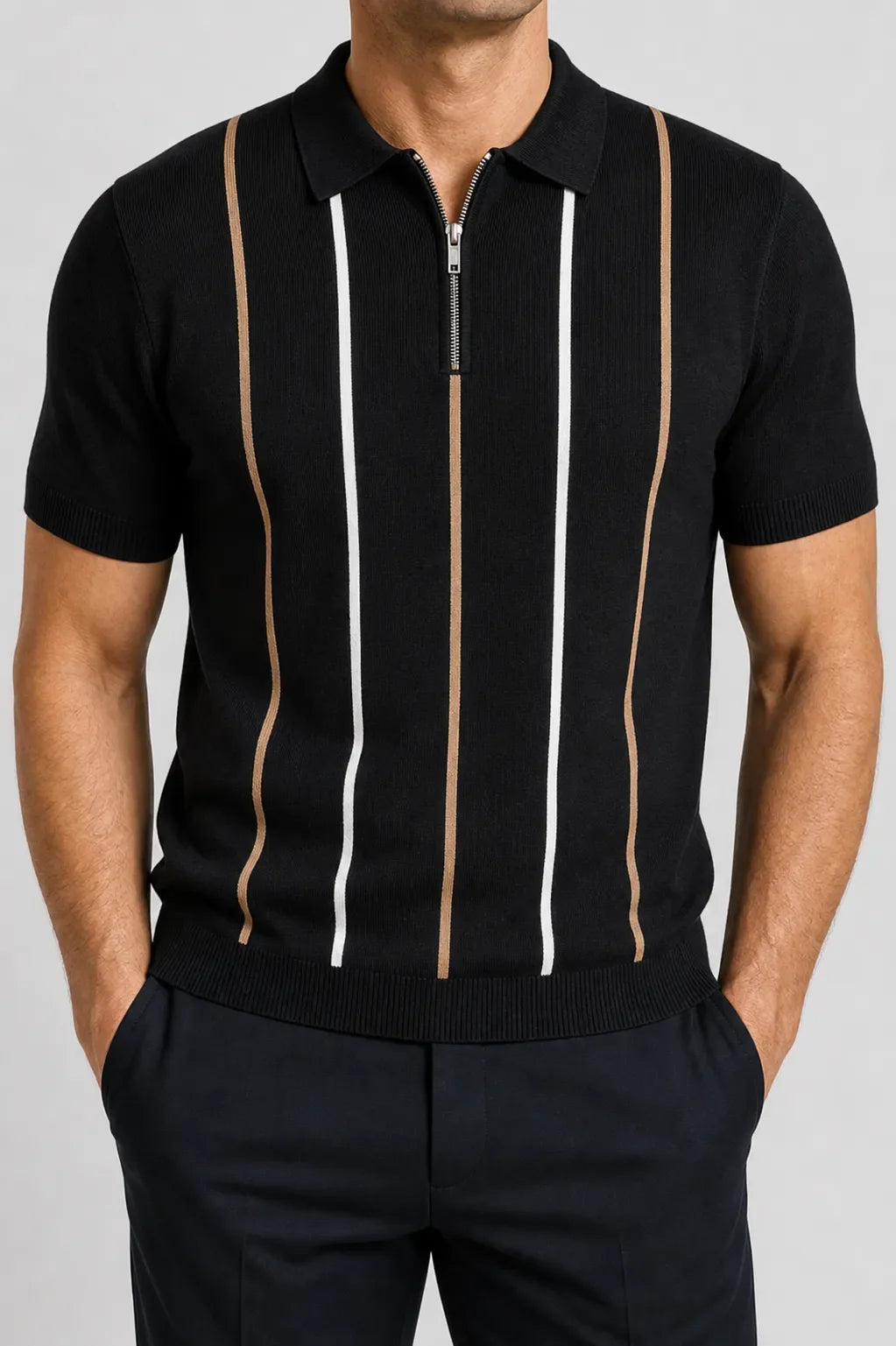 🔥CLEARANCE SALE🔥 Men's Knit Half-Zip Polo Shirt