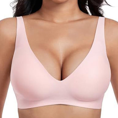 💕New Year Sale 70% Off💕 Jelly Wireless Womens Comfortable Wireless Bras Push Up Bralettes Seamless Tshirts Bras Deep V Everyday Bras