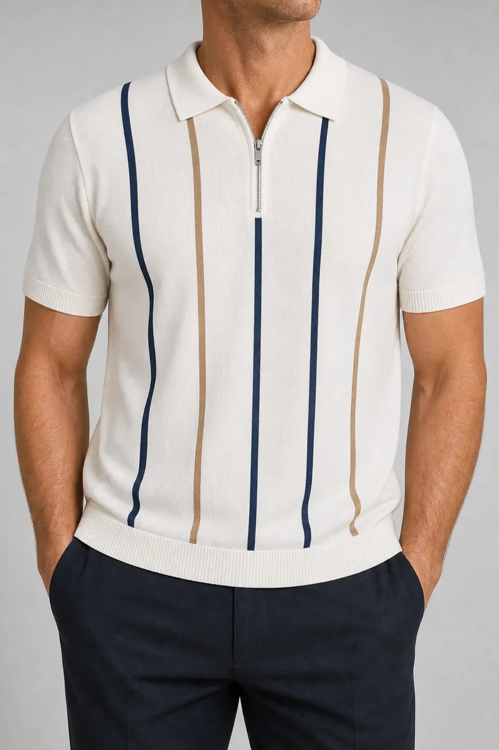 🔥CLEARANCE SALE🔥 Men's Knit Half-Zip Polo Shirt
