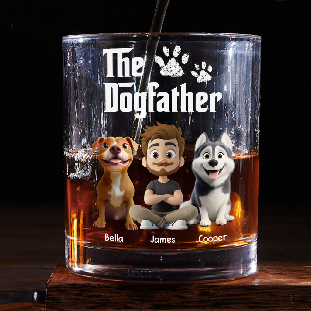 Cool Dogfather - Personalized Whiskey Glass