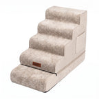Plush Velvet 2-in-1 Foam Dog Stairs for Beds & Couches