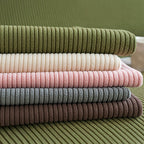 Vertical Stripe Corduroy Anti-Scratch Stretch Full-Cover Sectional Couch Cover