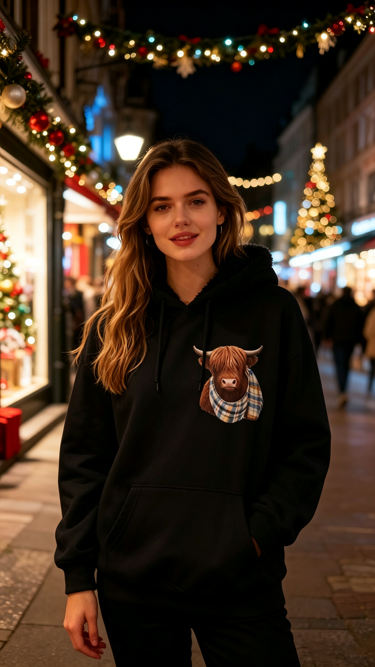 🎅CHRISTMAS SALE 50% OFF!!❤️‍🔥🐂Cute Highland Cow Cozy Fleece-Lined Hooded Sweatshirt