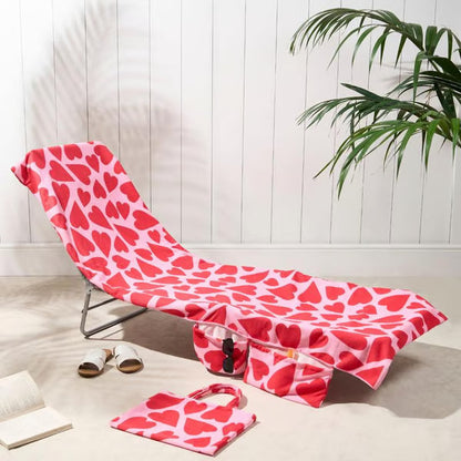 🏖️Summer Hot Sale - ONLY ￡14.99!!⚡50K+ SOLD!🌞🌊Sun Lounger Towel in Bag with Pockets Storage