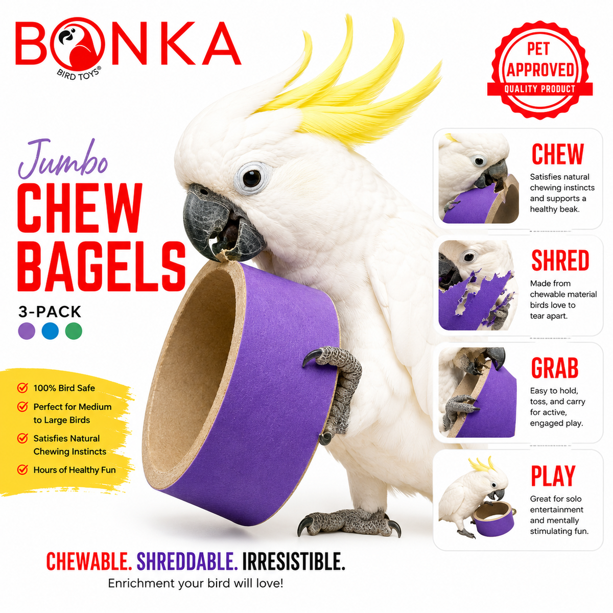 3141 pk3 5 Inch Jumbo Chew Bagels