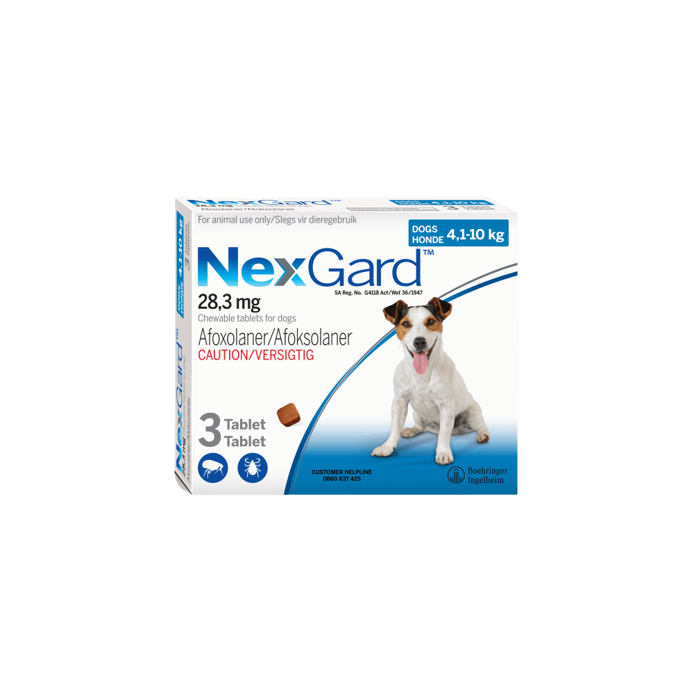 NexGard Medium Dog 4-10kg Chewable Tick & Flea (Pack Of 3 Tablets)