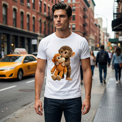💥Summer Hot Sale 50% OFF💥Unisex Monkey Hugging Toy Graphic T-Shirt