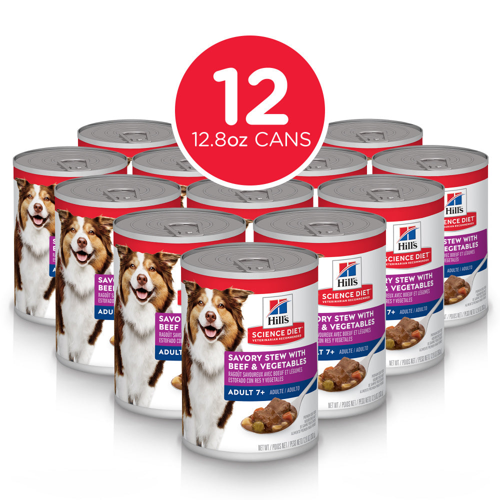 Hill's Science Diet Senior 7+ Savory Stew with Beef & Vegetables Canned Dog Food