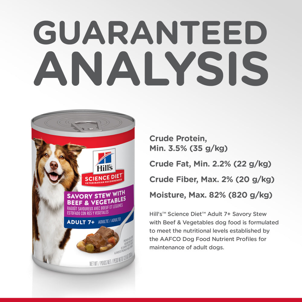 Hill's Science Diet Senior 7+ Savory Stew with Beef & Vegetables Canned Dog Food