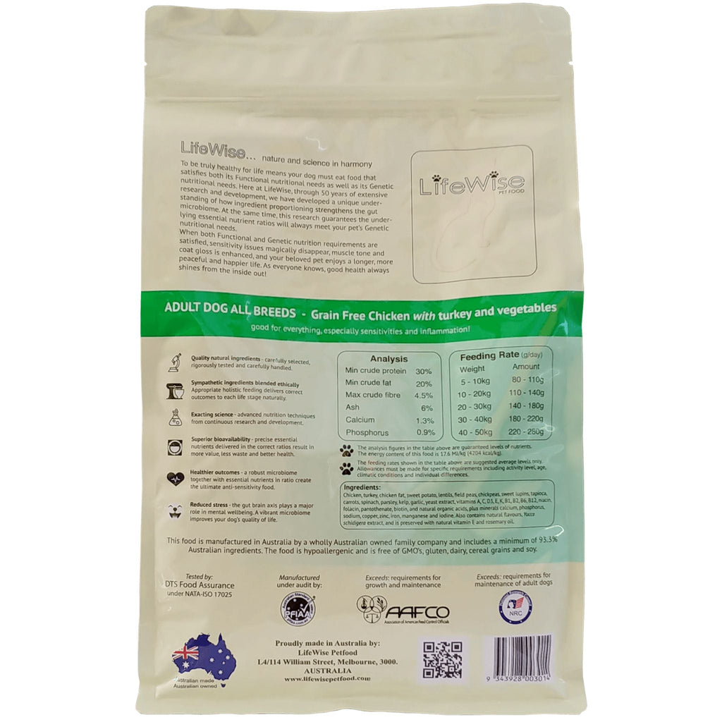 LifeWise Dry Dog Food Chicken with Turkey & Vegetable