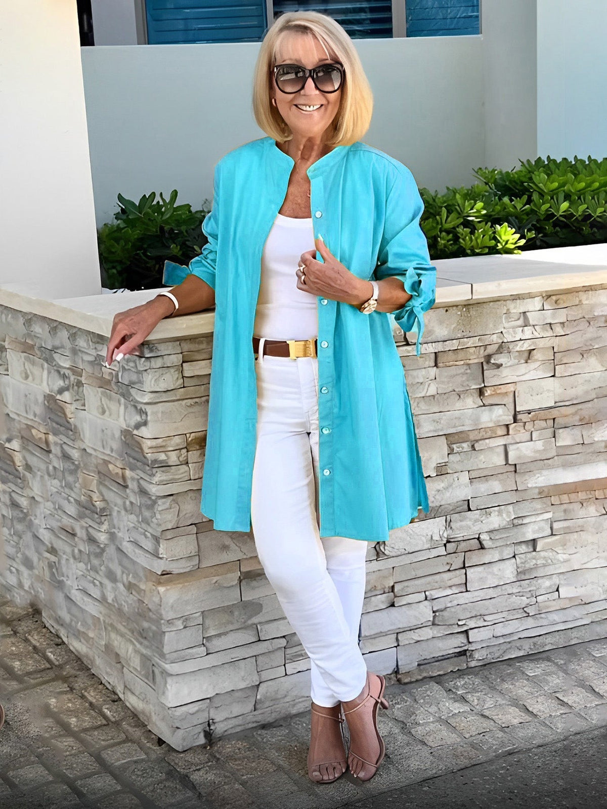 💥Free shipping💥Solid Color Long Cotton Shirt Jackets FOR Women