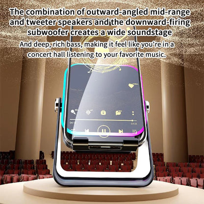 🎶Limited Sale 50% OFF📱 5-in-1 Wireless Induction Bluetooth Speaker with Adjustable Phone Stand