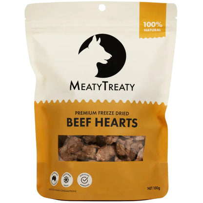 Meaty Treaty Freeze Dried Beef Hearts Cat & Dog Treats