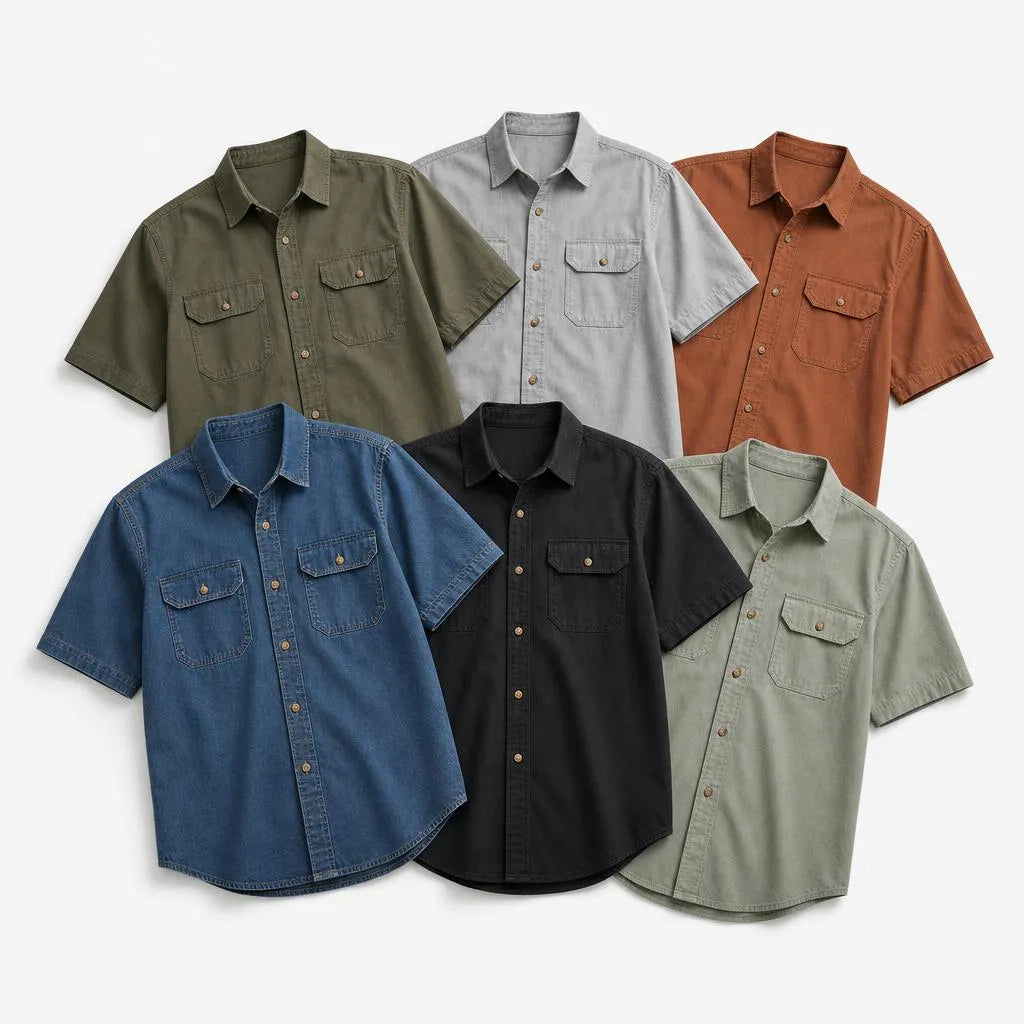 🎁10 Pack for $34.99⚡- Men’s Short Sleeve Utility Work Shirt