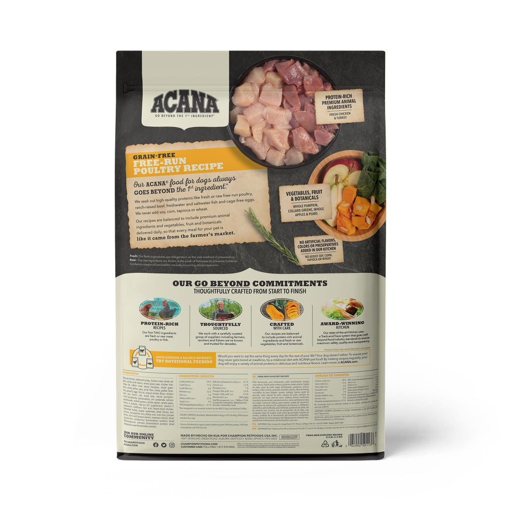 ACANA Free Run Poultry Formula Grain Free Dry Dog Food