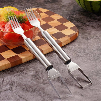 🍉 Effortless Fruit Prep-50% OFF-✨2-in-1 Fruit Cutter & Fork – For Quick and Easy Fruit Serving!🍓