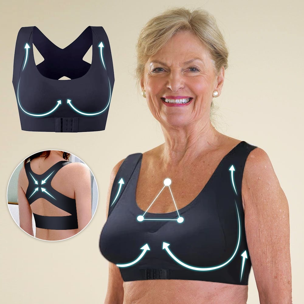 🤩HOT SALE - 50% OFF💝Front Closure Cross-Back Wireless Posture Bra