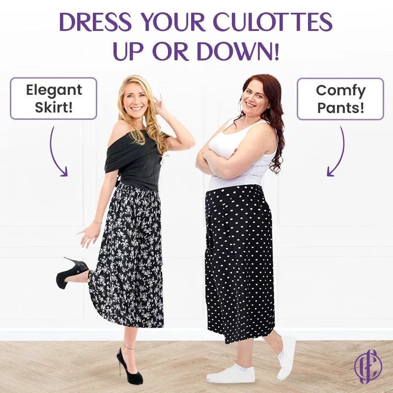 🔥Hot Sale-50% OFF🔥Women's High Elastic Waist Pleated Chiffon Wide Leg Culottes