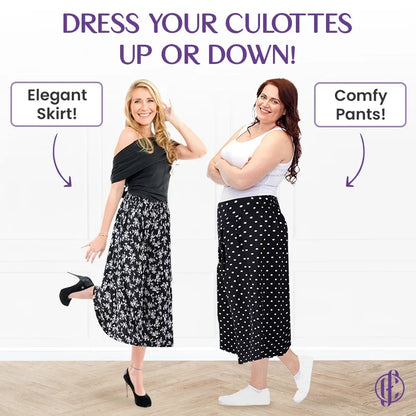 🔥Hot Sale-50% OFF🔥Women's High Elastic Waist Pleated Chiffon Wide Leg Culottes