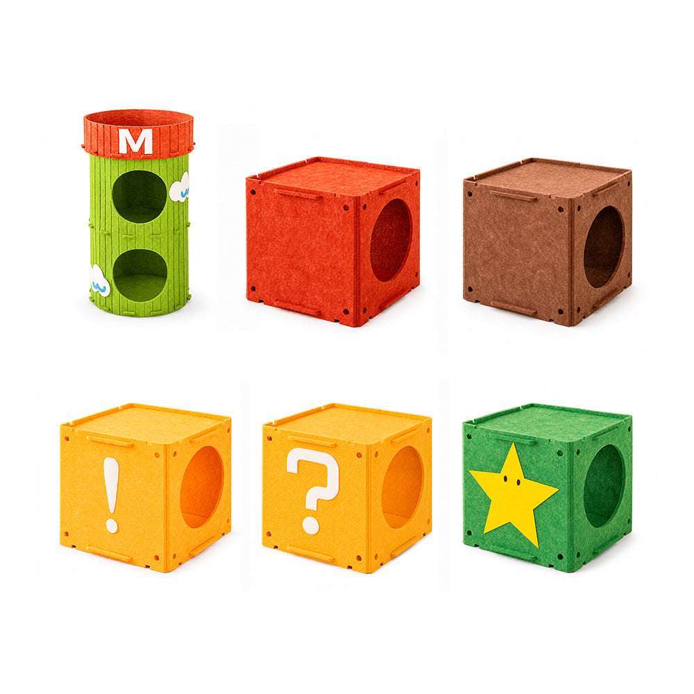 Creative Mario Block Cat Bed Semi-Enclosed Indoor House
