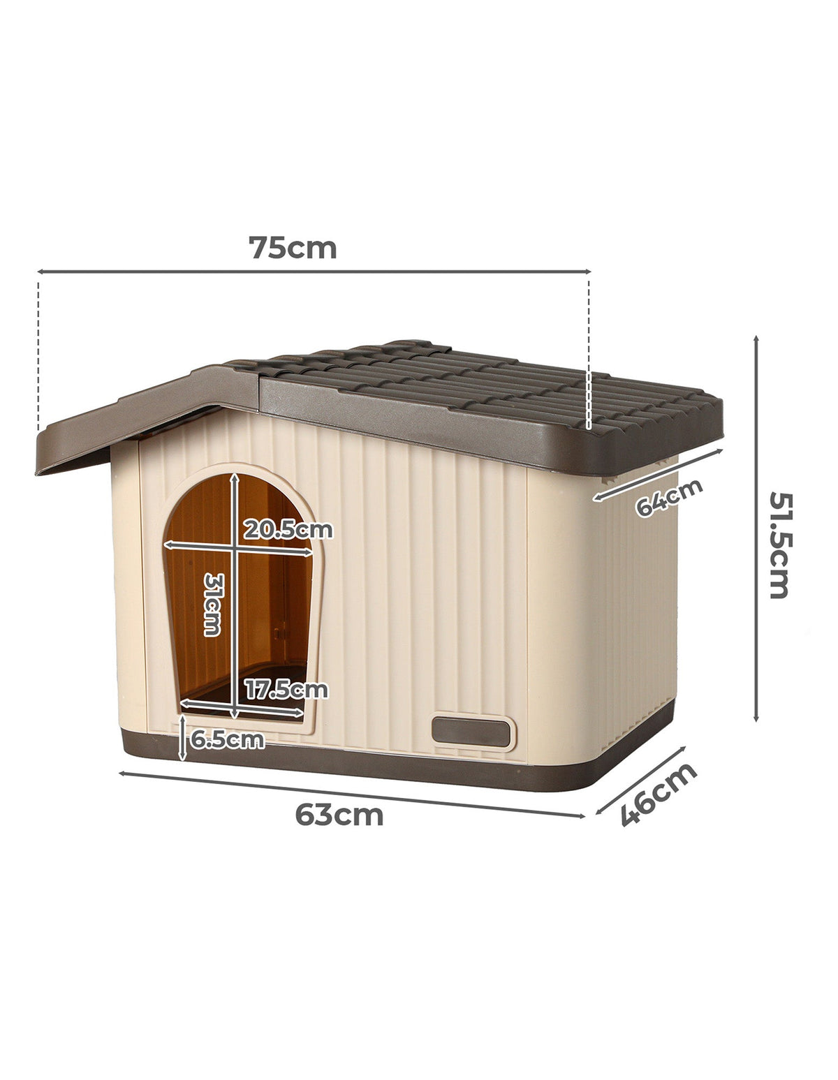 Dog Cage for Small Dogs Outdoor Weather-Resistant Kennel with Vent 75cm