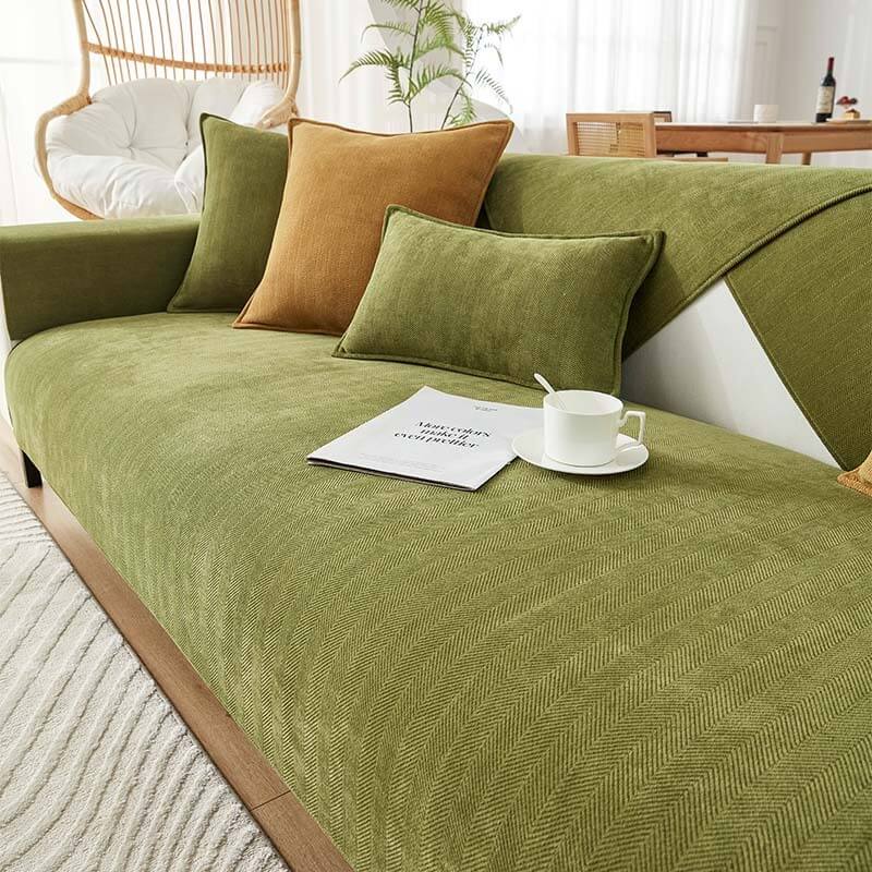 Herringbone Cushion Chenille Waterproof & Antifouling Pillow