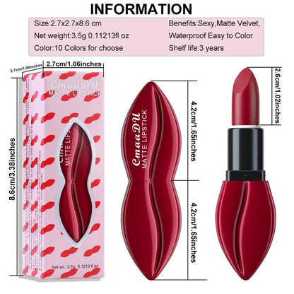 💄LAST DAY SALE -EACH ONLY ￡2.39!!💝Lip-shaped Long Lasting Waterproof Lipstick