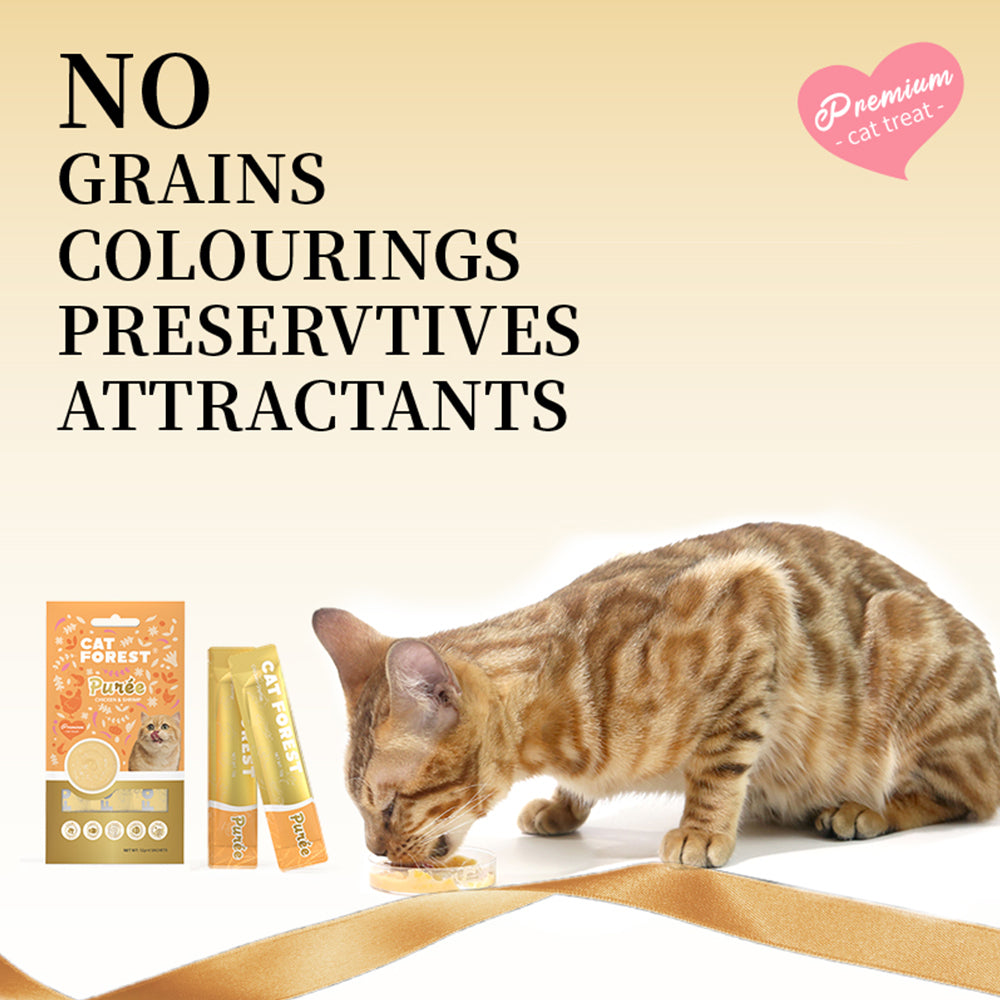 CAT FOREST Puree Chicken with Salmon Cat Treats
