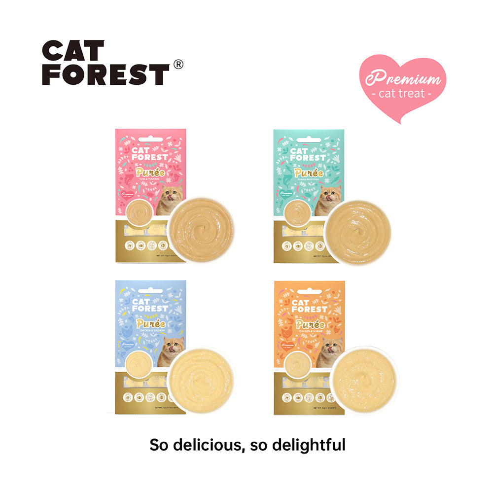 CAT FOREST Puree Chicken with Salmon Cat Treats