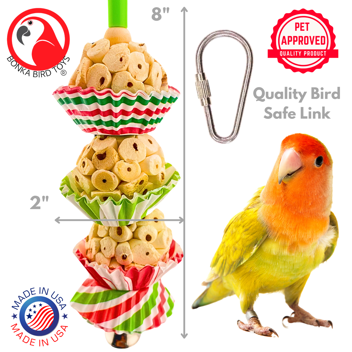 2747 Three Stripe Mini Cake Parrot Toy
