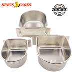 Kings Cages Stainless Steel "D" Cups 8-10-20 Ounce Treat-Seed-Water Feeders
