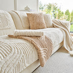 Soft Plush Geometric Textured Non-Slip Couch Cover