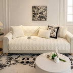 Soft Plush Velvet Star-Pattern Quilted Non-Slip Couch Cover