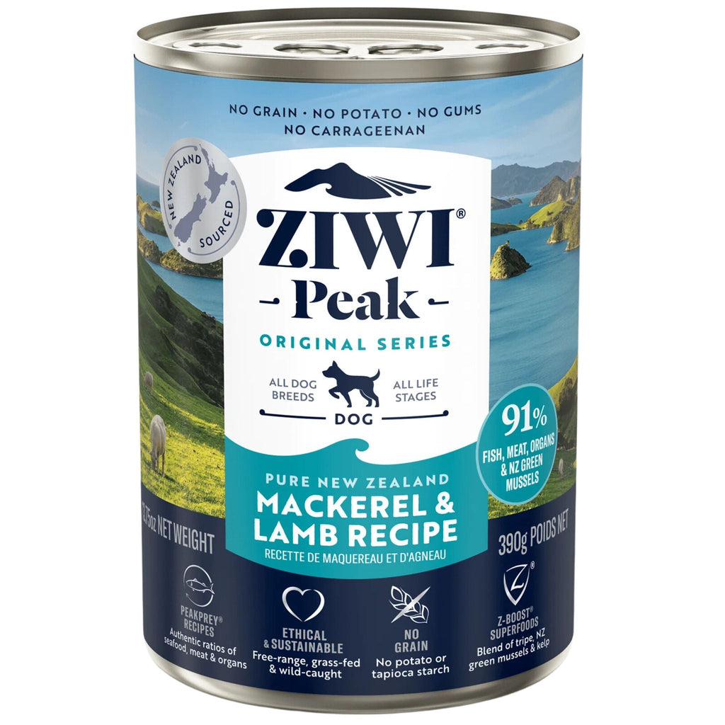 ZIWI Peak Dog Food Cans Mackerel & Lamb
